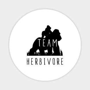 Team Herbivore Gorilla Vegan T-Shirt, Gift Tee For animal lover, Vegetarian Women and Men, white Magnet